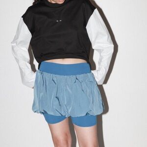 KKCO x Free People Blue Bubble Skort